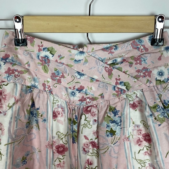 Floral Midi Skirt Size 4 Pink Cottage-Core - Picture 3 of 7